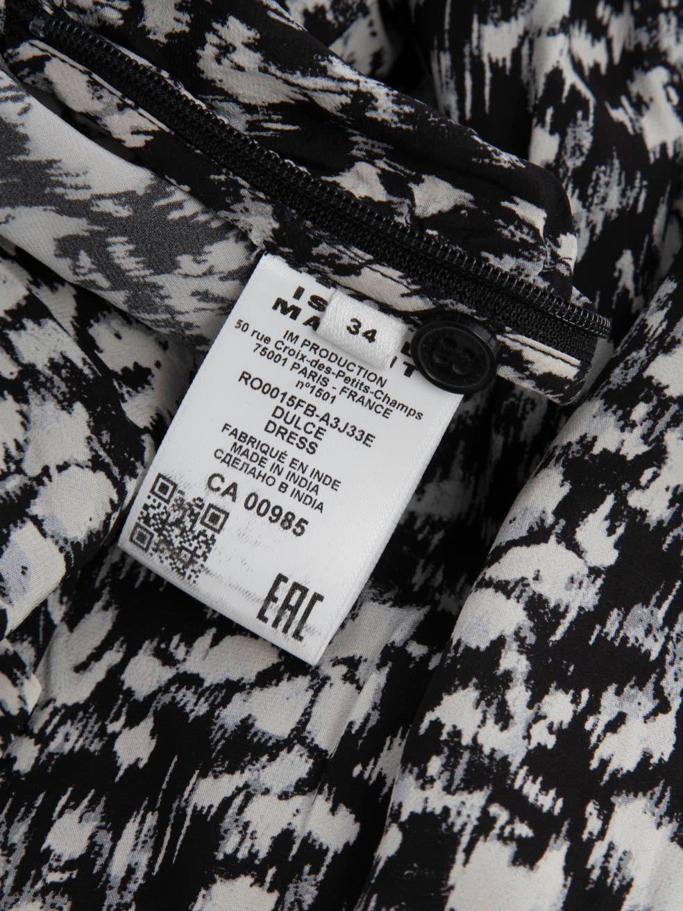 Women's Isabel Marant Marant √âtoile Black & White Long Sleeve Dress Size XS For Sale