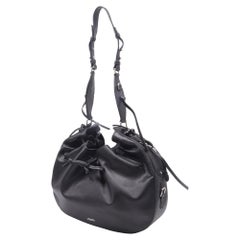 Isabel Marant Medium Bolton Shoulder Bag in Black Calf Leather