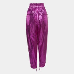 Isabel Marant Metallic Pink Cotton Carrot-Fit Galoni Trousers L