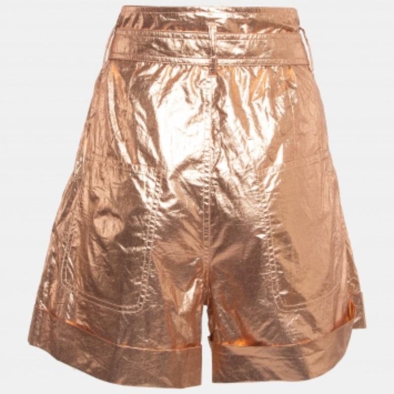 Donna Isabel Marant Metallic Rose Gold - Pantaloncini in cotone con cintura Tweni M. in vendita