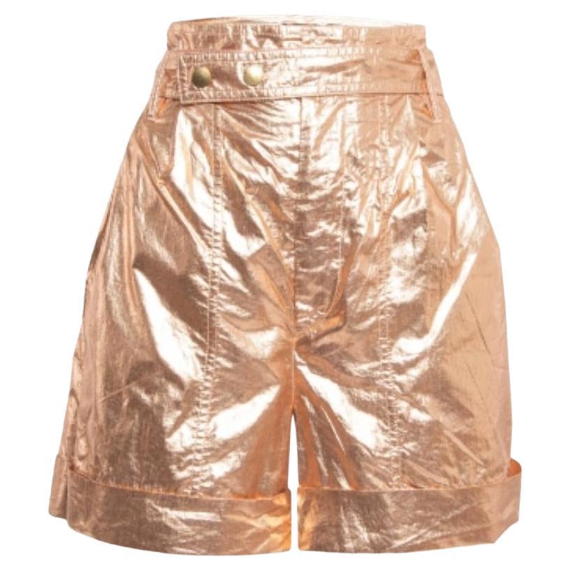 Isabel Marant Metallic Rose Gold - Pantaloncini in cotone con cintura Tweni M.