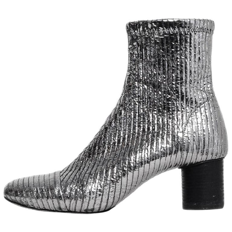 Isabel Marant Metallic Stretch Leather Dasy Boots sz 39 rt $840 For ...