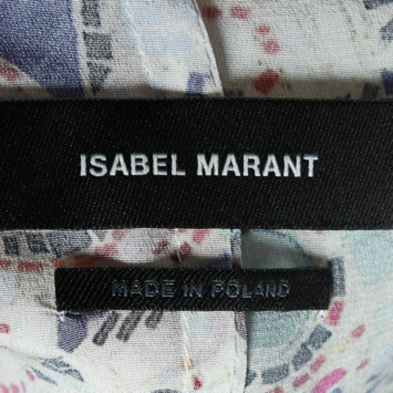 Isabel Marant Multicolor Amba Print Stretch Silk Long Sleeve Blouse M Pour femmes en vente