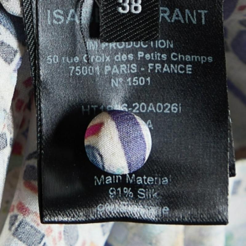 Isabel Marant Multicolor Amba Print Stretch Silk Long Sleeve Blouse M en vente 1