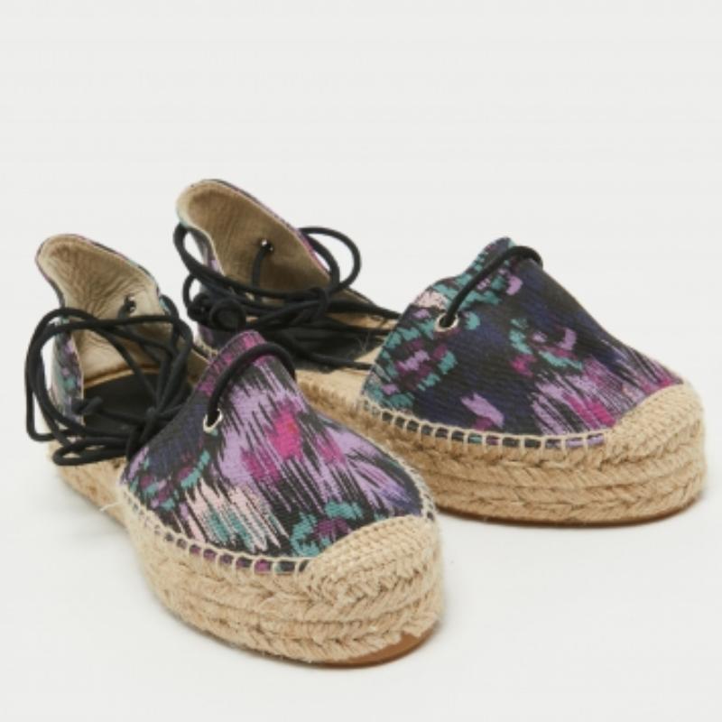 Gris Isabel Marant Espadrilles Crelyne en toile multicolore Taille 39 en vente