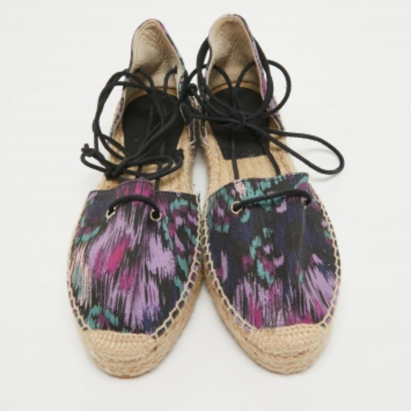 Isabel Marant Espadrilles Crelyne en toile multicolore Taille 39 Excellent état - En vente à Dubai, Al Qouz 2
