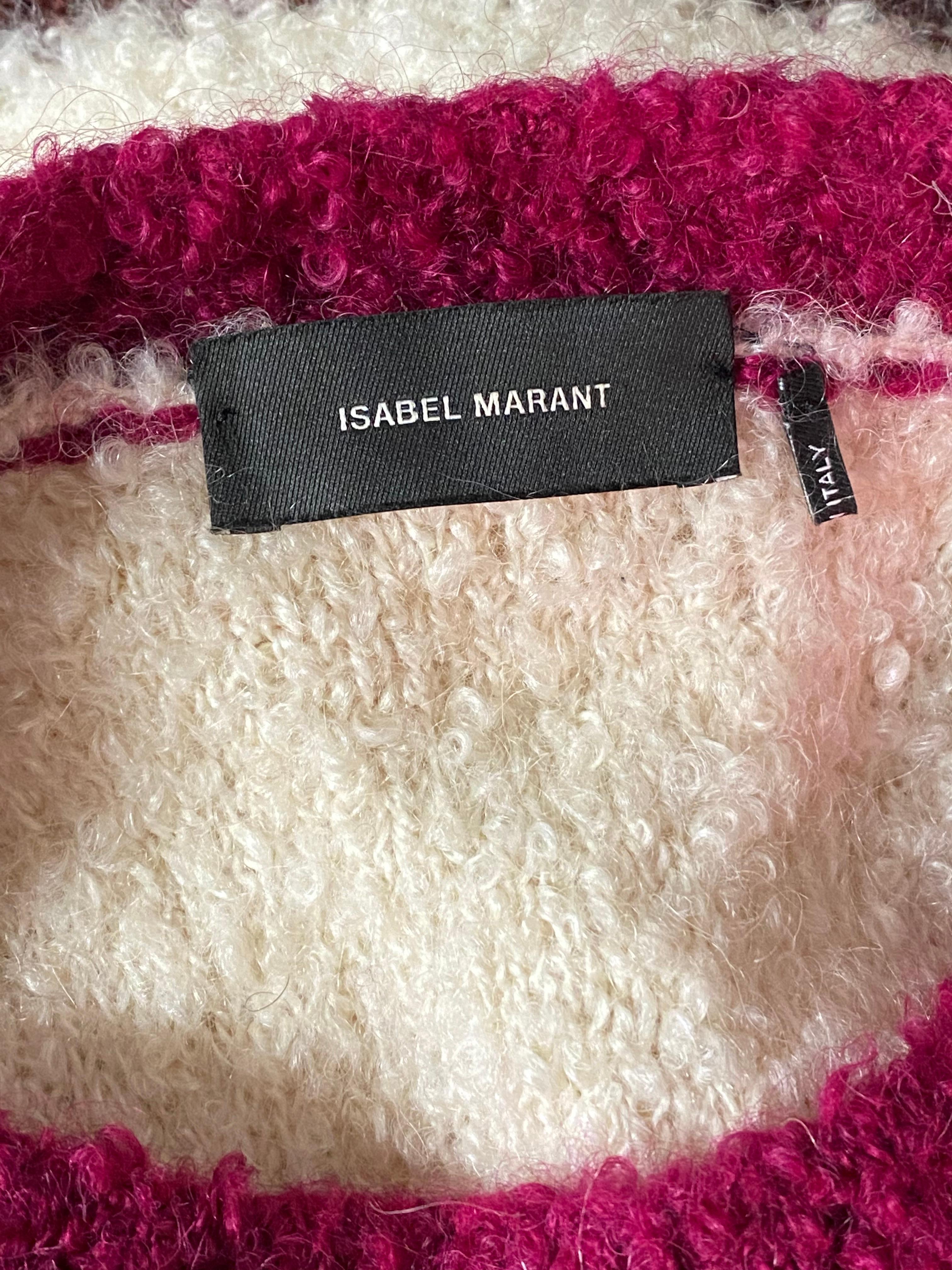 Isabel Marant Mehrfarbiger Pullover aus Mohairwolle, Größe 38 im Angebot 3