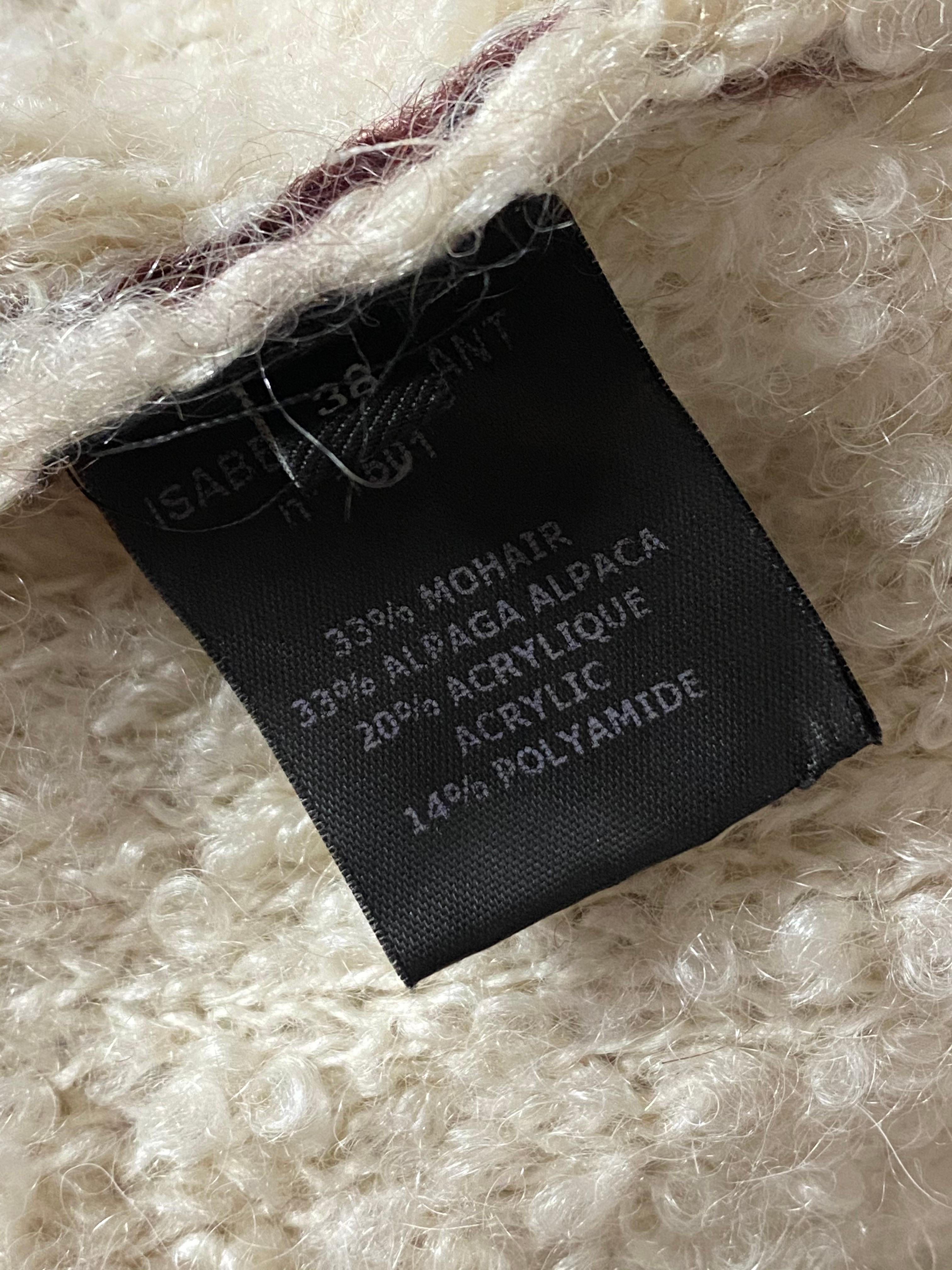 Isabel Marant Mehrfarbiger Pullover aus Mohairwolle, Größe 38 im Angebot 4