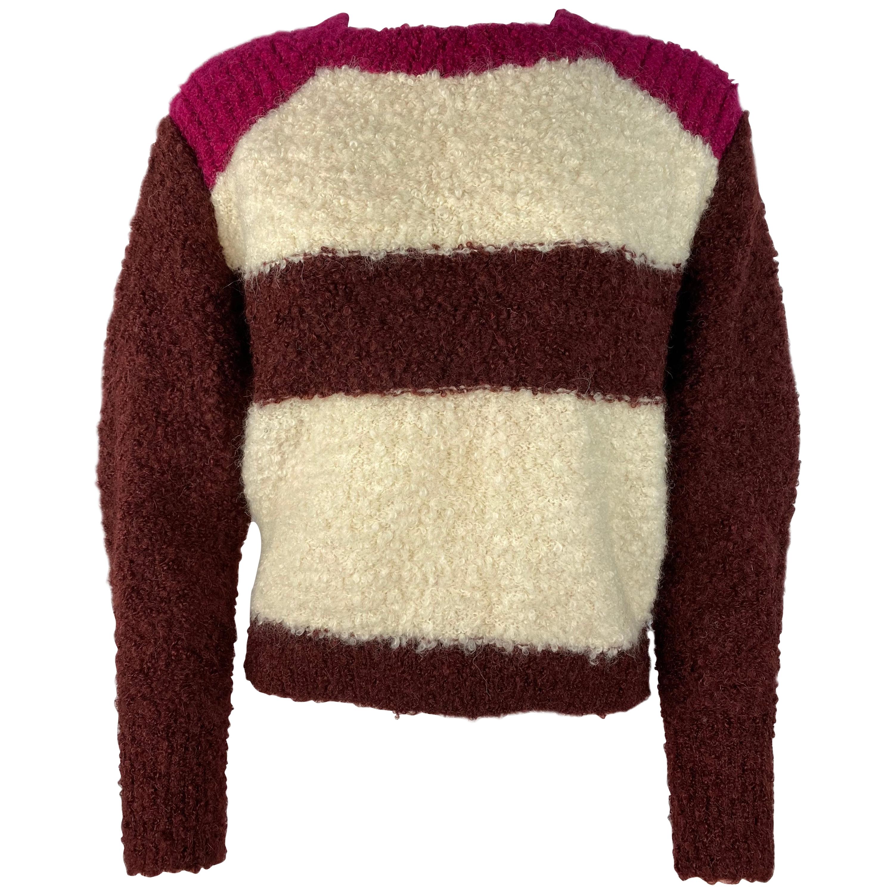 Isabel Marant Multicolor Mohair Pullover Sweater, Size 38