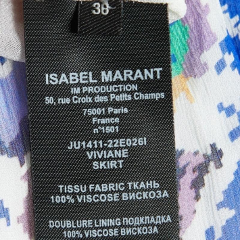 Isabel Marant Multicolor Print Krepp Viviane Rock S Damen im Angebot