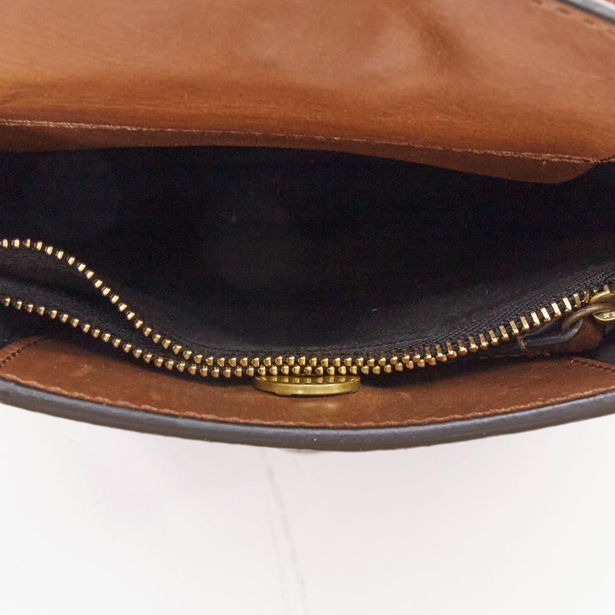 ISABEL MARANT Nasko sac hobo en cuir marron à clous ronds dorés pour le transport du corps en vente 6