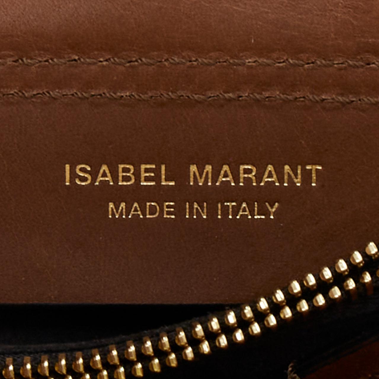 ISABEL MARANT Nasko sac hobo en cuir marron à clous ronds dorés pour le transport du corps en vente 7