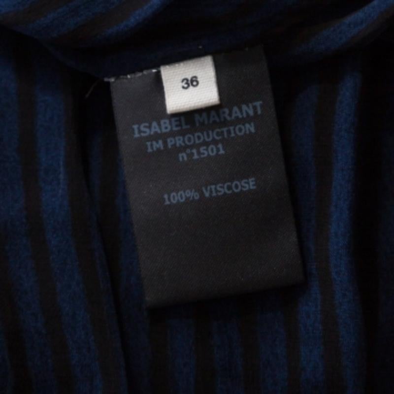Nero Isabel Marant - Chiffon blu navy  Maxi abito senza maniche Cassidy S in vendita