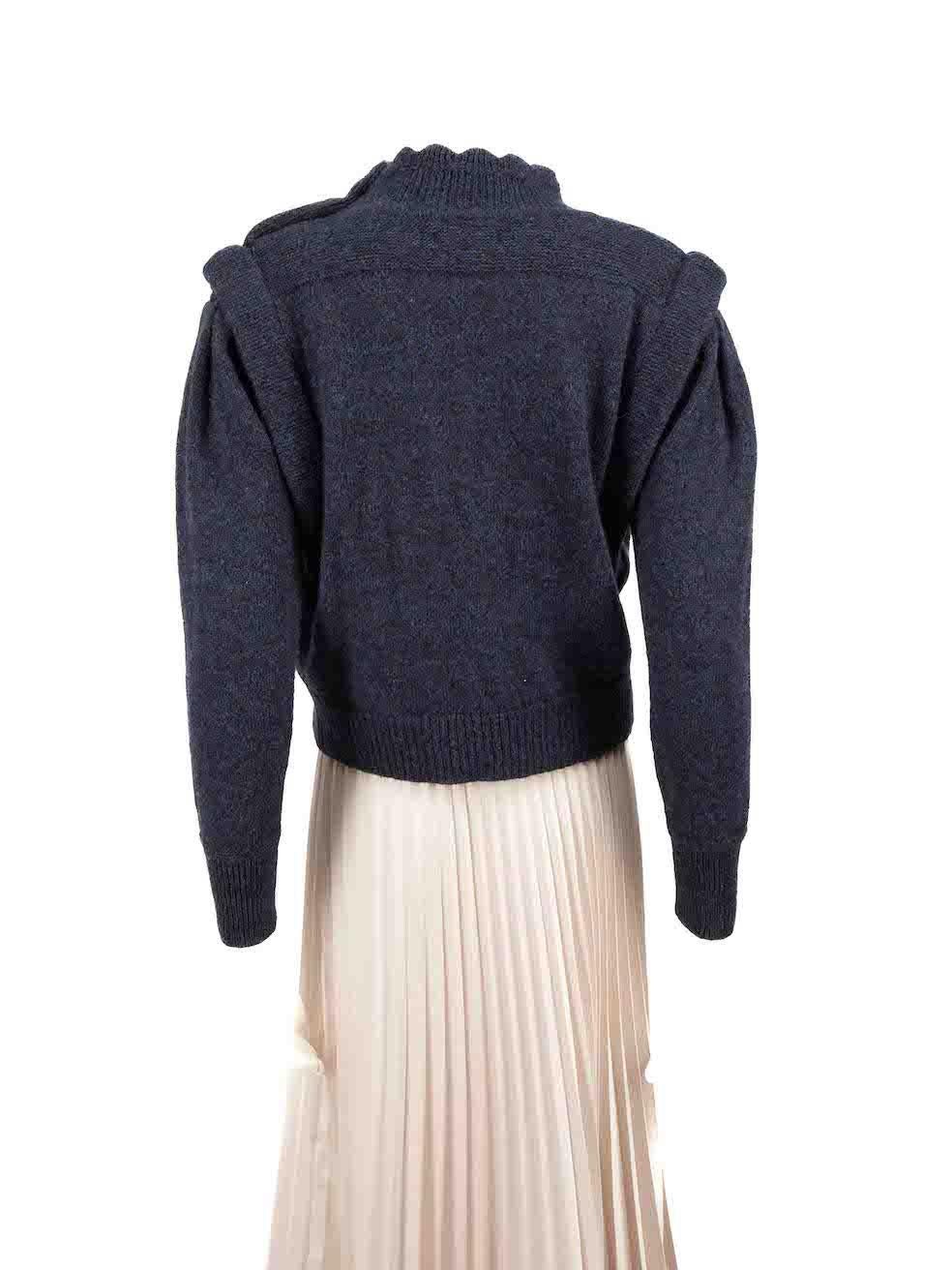 Isabel Marant Navy Wool Shoulder Panel Jumper Size S Excellent état - En vente à London, GB