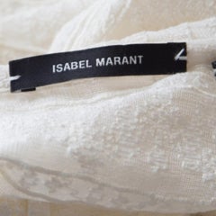 Isabel Marant Off White Embroidered Voile Long Sleeve Shirt M