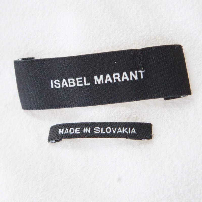 Isabel Marant Off White Floral gemustertes gerafftes gestuftes One-Shoulder-Kleid aus Seide  im Angebot 1