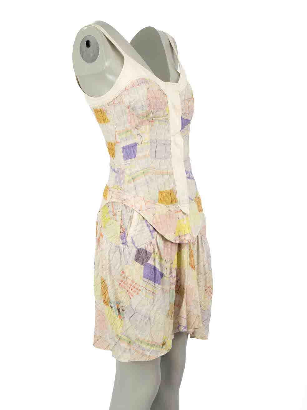 CONDITION is Good. Minor wear to dress is evident. Light pilling to overall fabric and loose stitching waist seam on this used Isabel Marant designer resale item.
 
Details
Multicolour
Linen
Dress
Patchwork pattern
Sleeveless
V-neck
Snap button