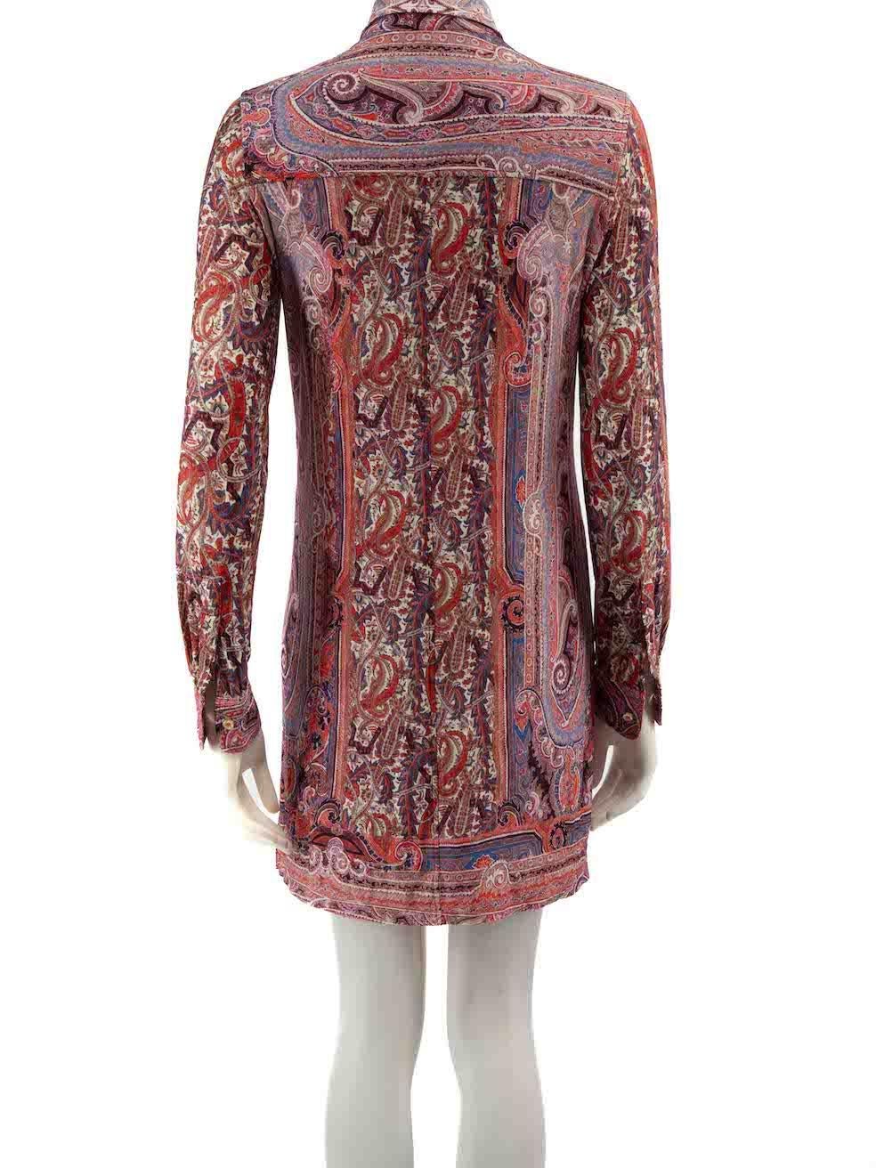 Isabel Marant Pink Tilda Paisley Print Dress Size XL In Good Condition For Sale In London, GB