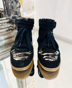 Isabel Marant Pony Hair Seuede Wedge Sneakers