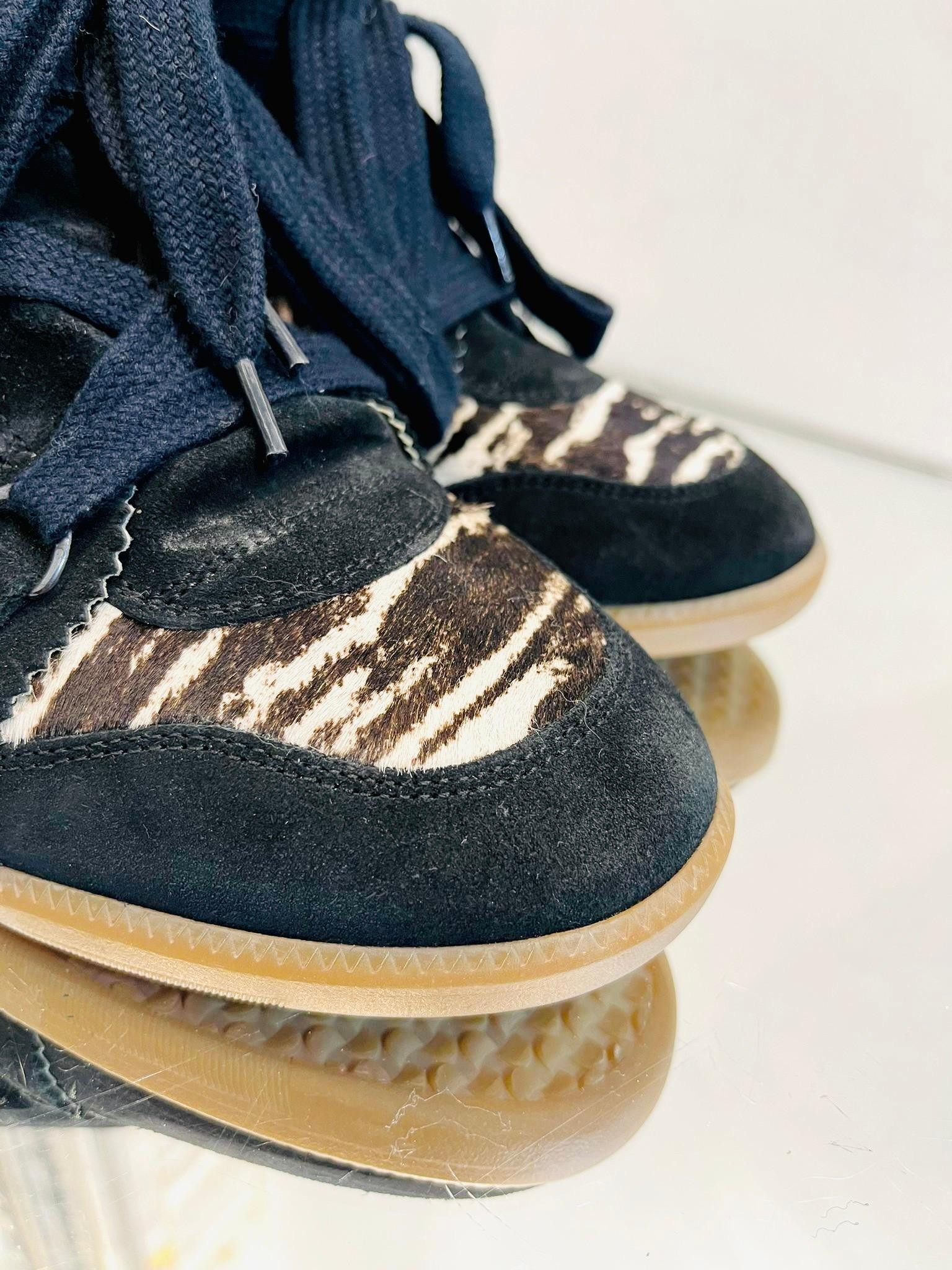 Isabel Marant Pony Hair Seuede Wedge Sneakers In Excellent Condition For Sale In London, GB