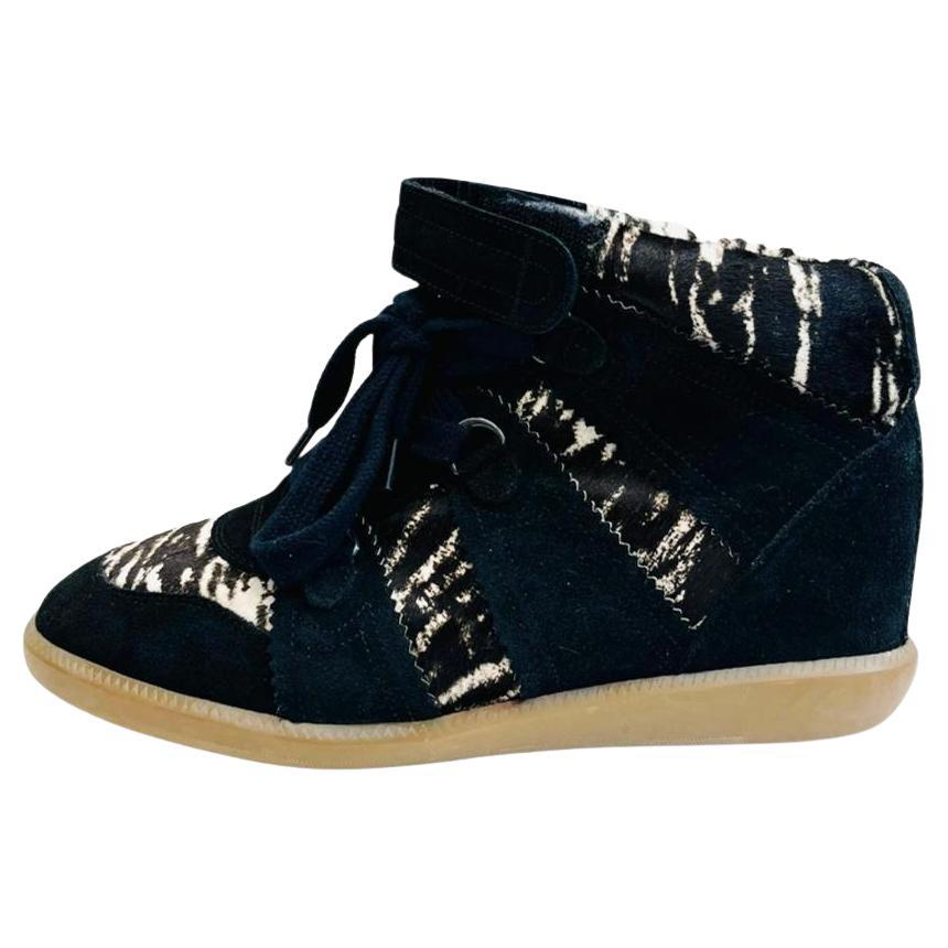 Isabel Marant Pony Hair Seuede Wedge Sneakers For Sale