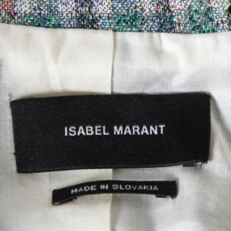 Women's Isabel Marant Prince Of Wales Checkered Cotton Double Breasted Telis Blazer M For Sale
