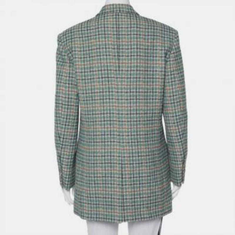 Isabel Marant Prince Of Wales Checkered Cotton Double Breasted Telis Blazer M For Sale 3