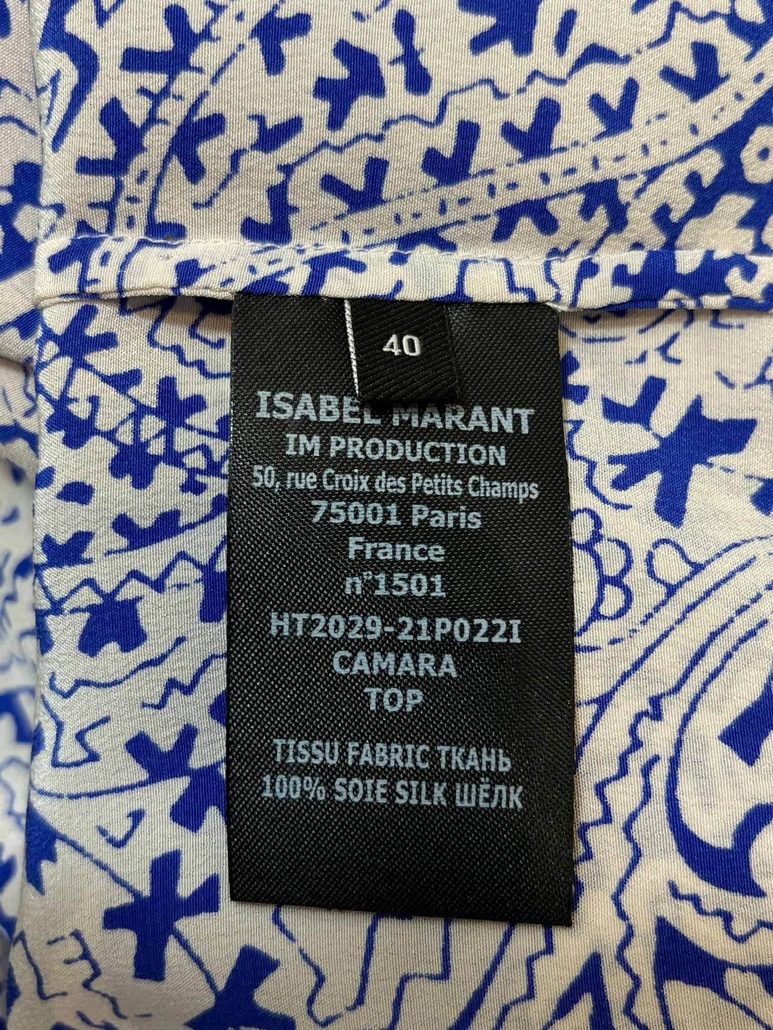 Isabel Marant Printed Silk Top For Sale 2