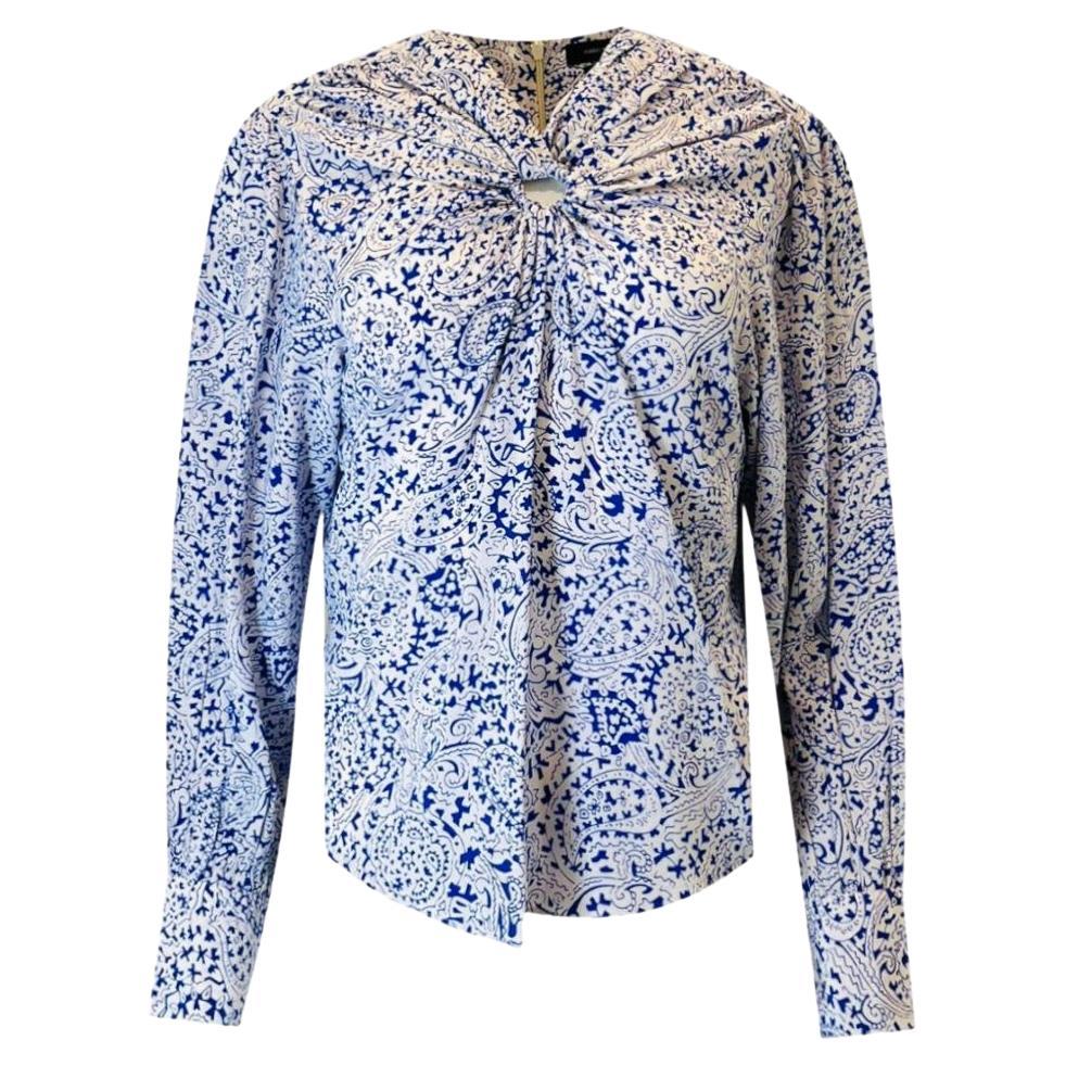 Isabel Marant Printed Silk Top For Sale