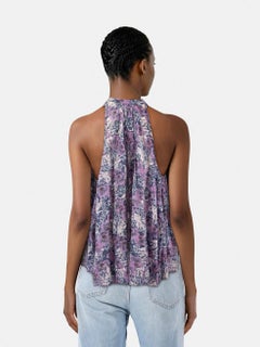 Isabel Marant Purple Floral Sleeveless Blouse Size S