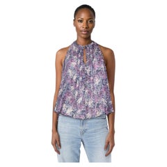 Isabel Marant Purple Floral Sleeveless Blouse Size S