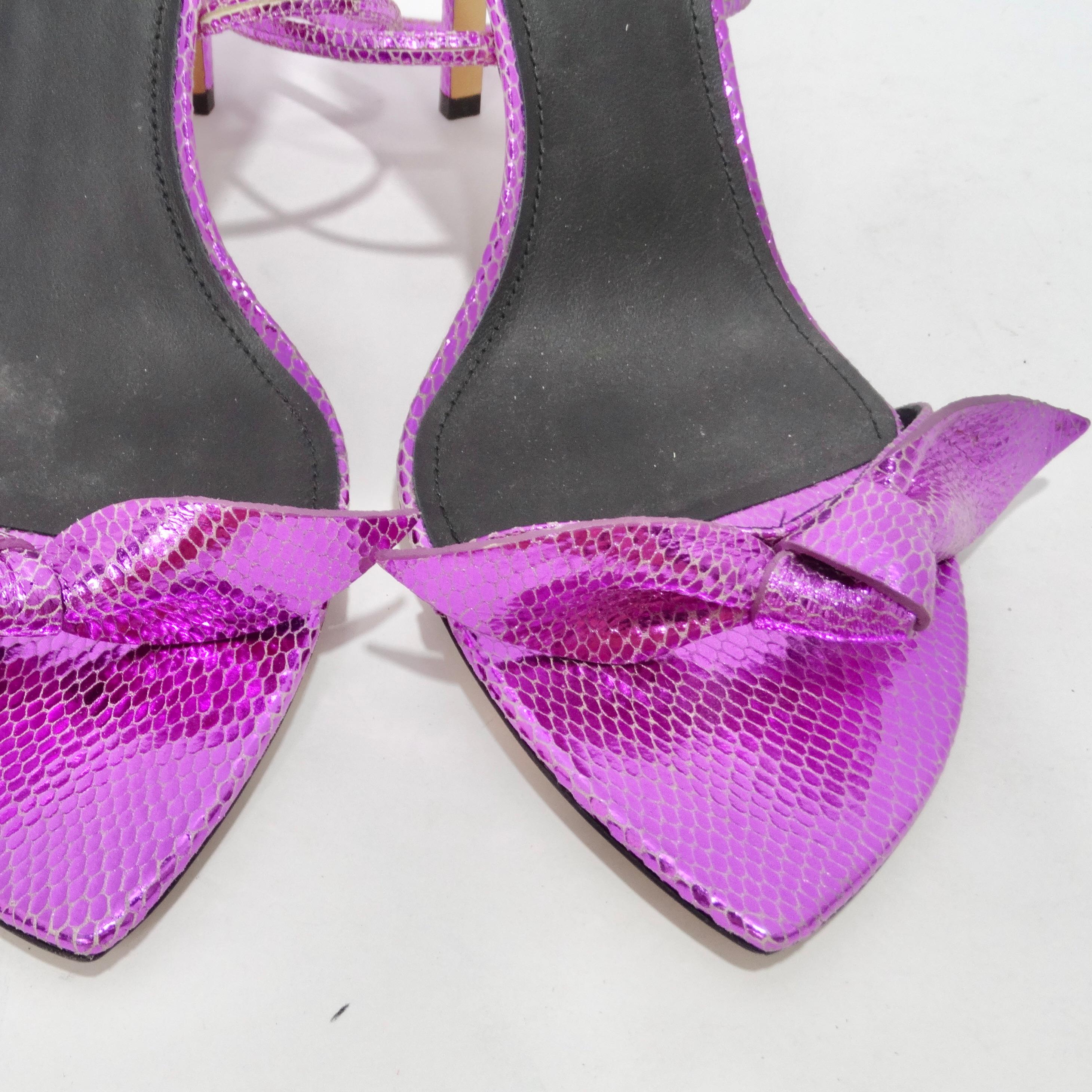 Isabel Marant Purple Leather Snakeskin Effect Heel Sandal For Sale 2