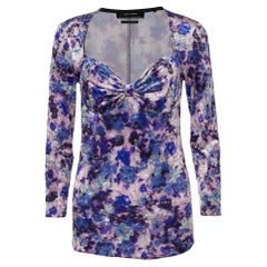 Isabel Marant Purple Printed Velvet Gubaia Top L