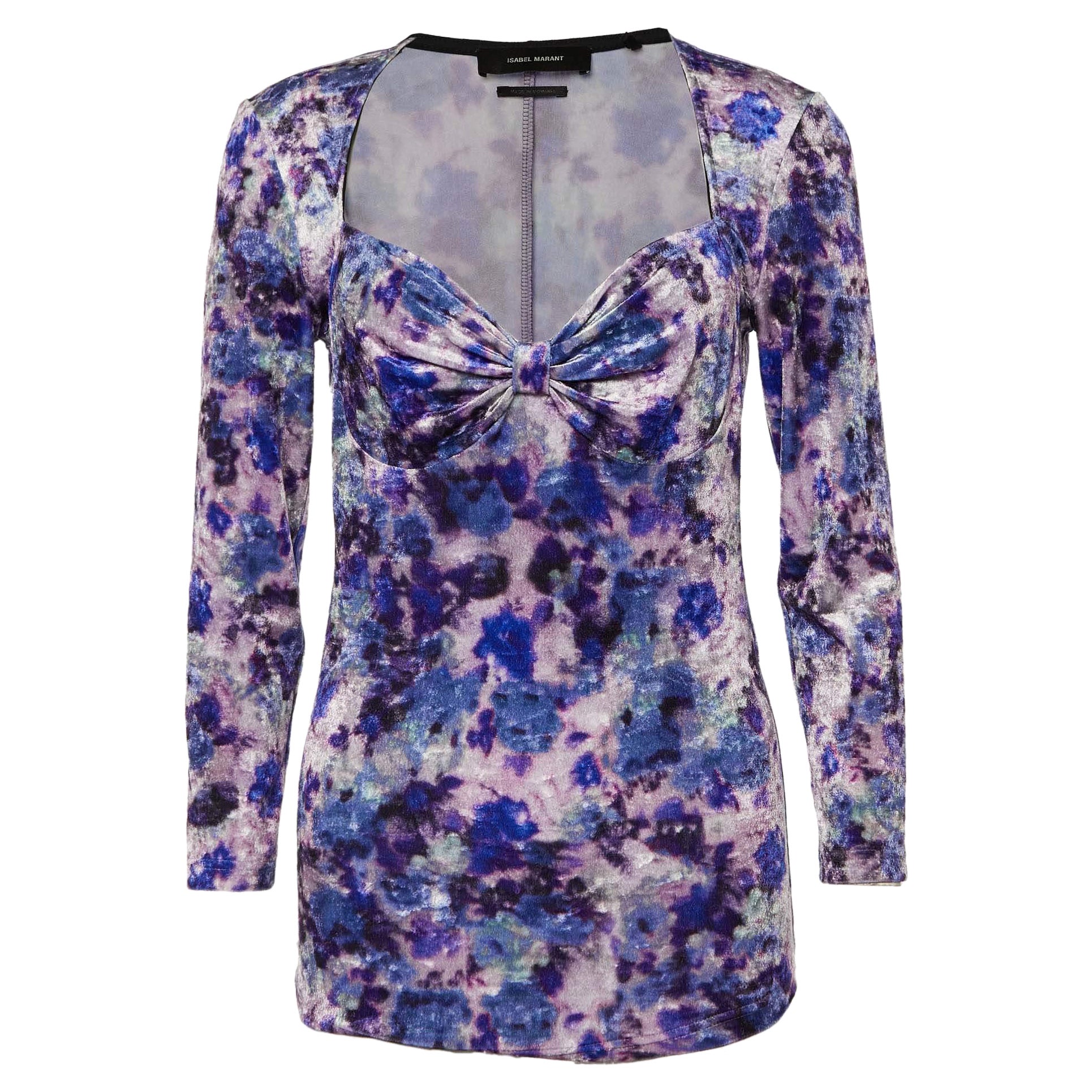Isabel Marant Top de terciopelo estampado morado M