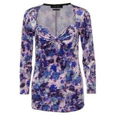 Isabel Marant Top Gubaia in velluto stampato viola M.