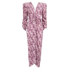 Isabel Marant Purple Silk V Neck Maxi Dress Size M