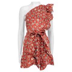 Isabel Marant Red Floral Ruffle Mini Dress Size M
