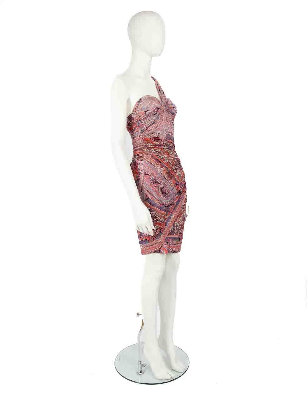 CONDITION is Very good. Hardly any visible wear to dress is evident on this used Isabel Marant designer resale item.
 
 Details
 Red
 Viscose
 Mini dress
 One shoulder
 Paisley print pattern
 Cut out detail on waist
 Ruched and stretchy
 
 
 Made in