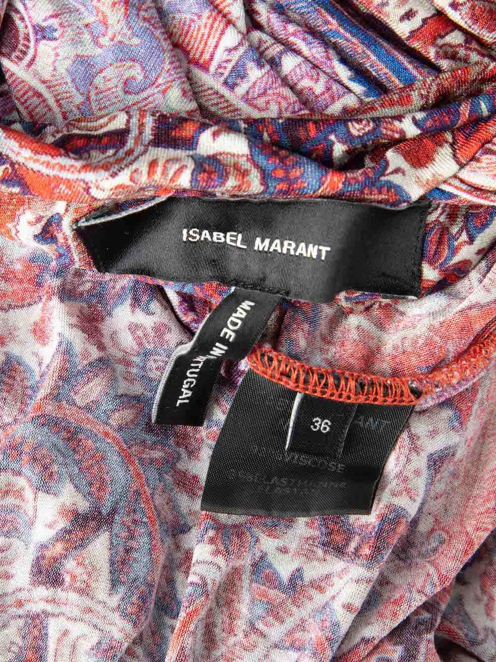 Isabel Marant, mini-robe asymétrique rouge à motif cachemire, taille S Pour femmes en vente