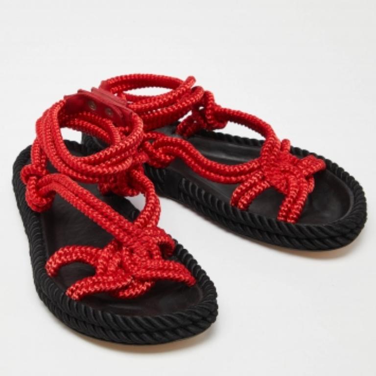 Women's Isabel Marant Red Rope Lou Flat Sandals Size 39
