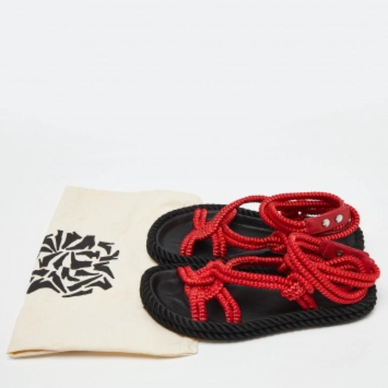 Isabel Marant Red Rope Lou Flat Sandals Size 39 1