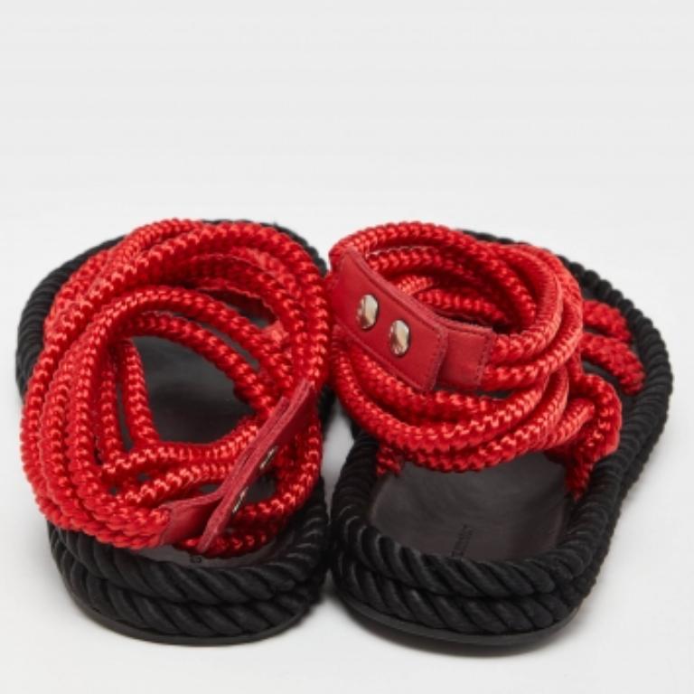 Isabel Marant Red Rope Lou Flat Sandals Size 39 2