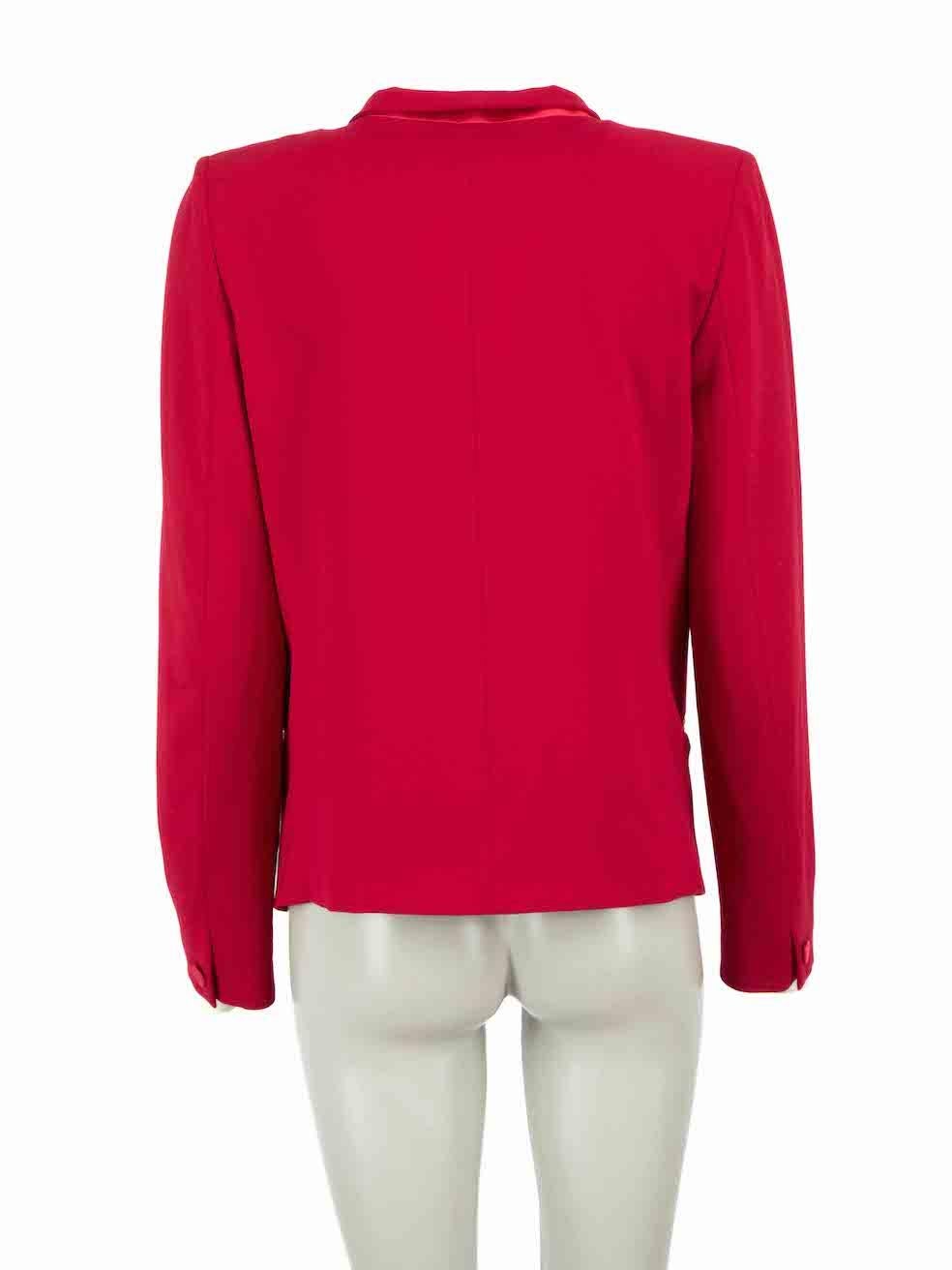 Isabel Marant Red Satin Trim Blazer Size M In Good Condition For Sale In London, GB