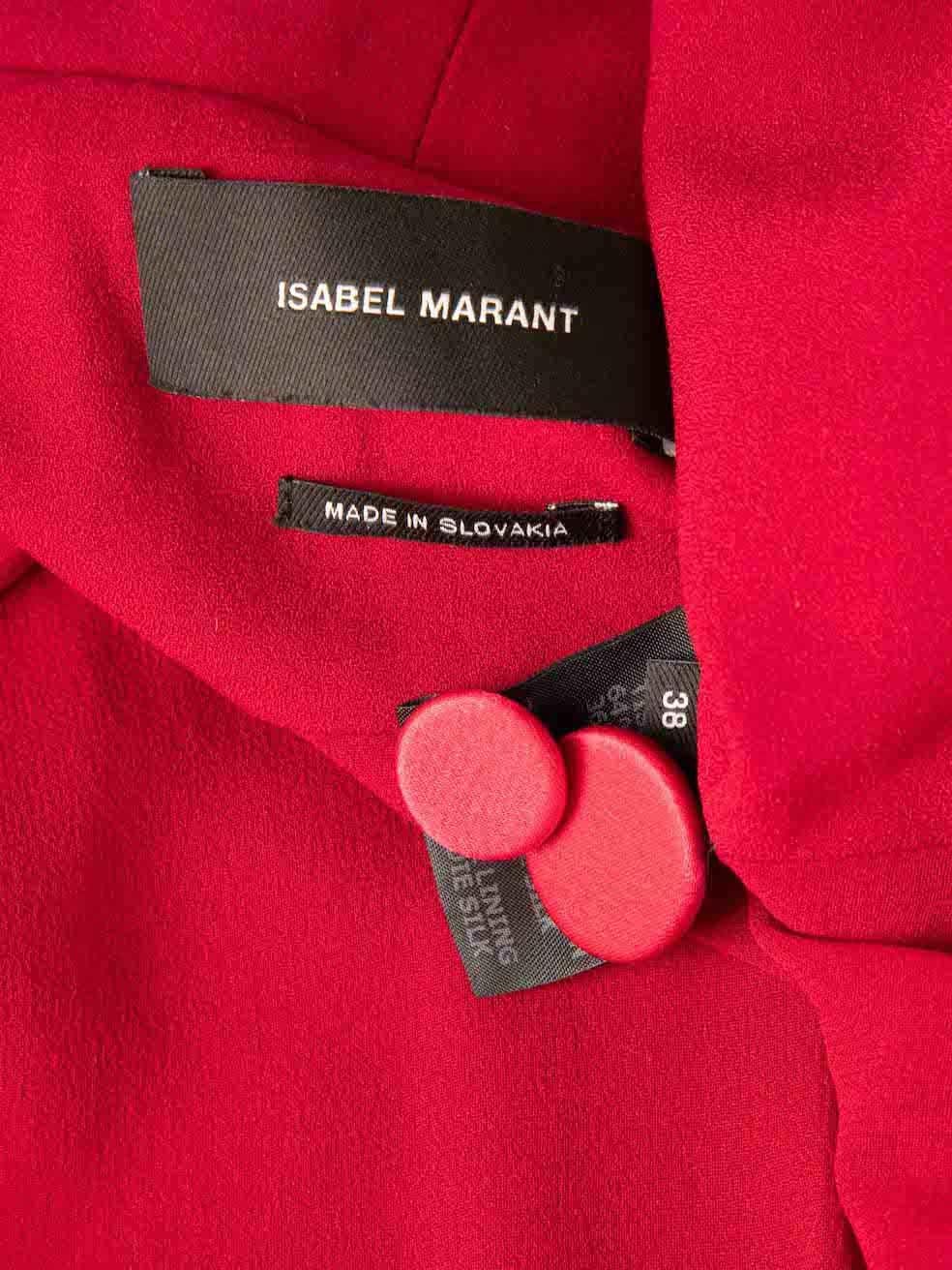 Isabel Marant Red Satin Trim Blazer Size M For Sale 4