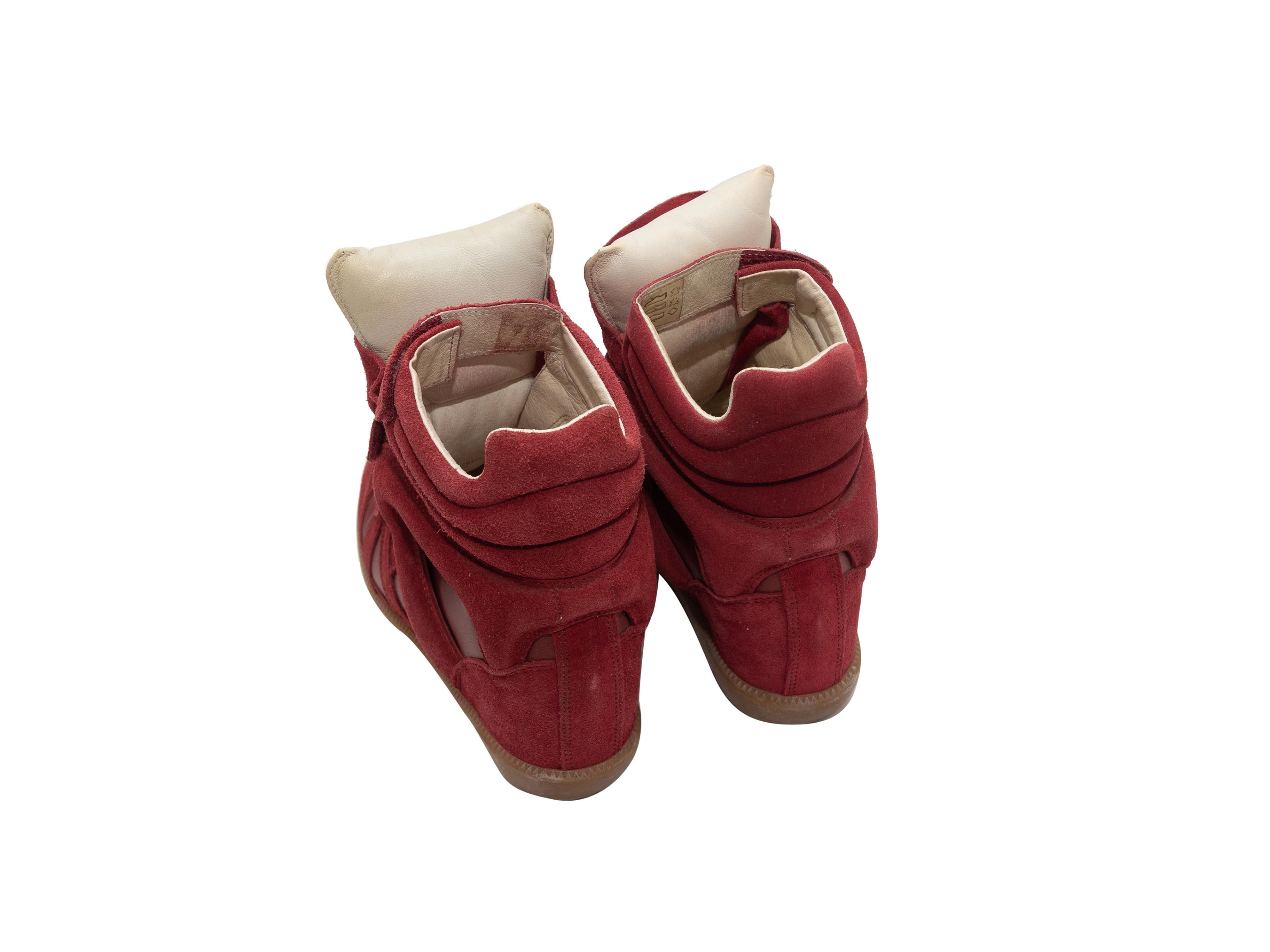 Isabel Marant Red Suede Wedge Sneakers For Sale at 1stDibs