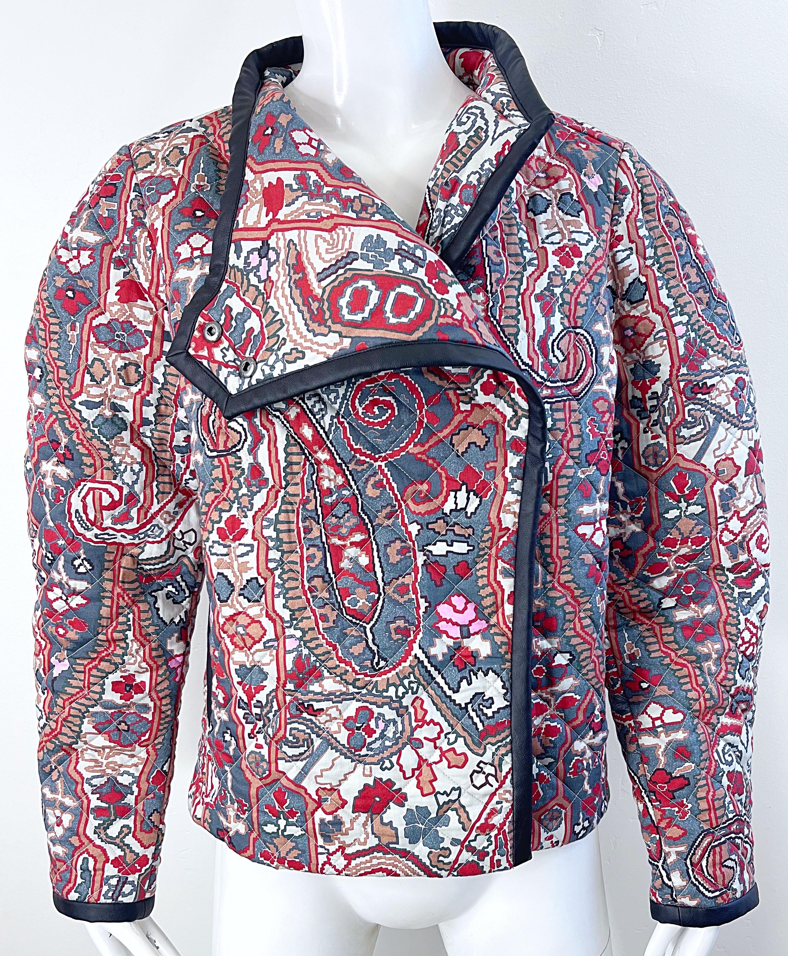 Isabel Marant Resort 2021 Jenolia Talla 38 / 6 - 8 Chaqueta biker de algodón con bufanda en venta 6