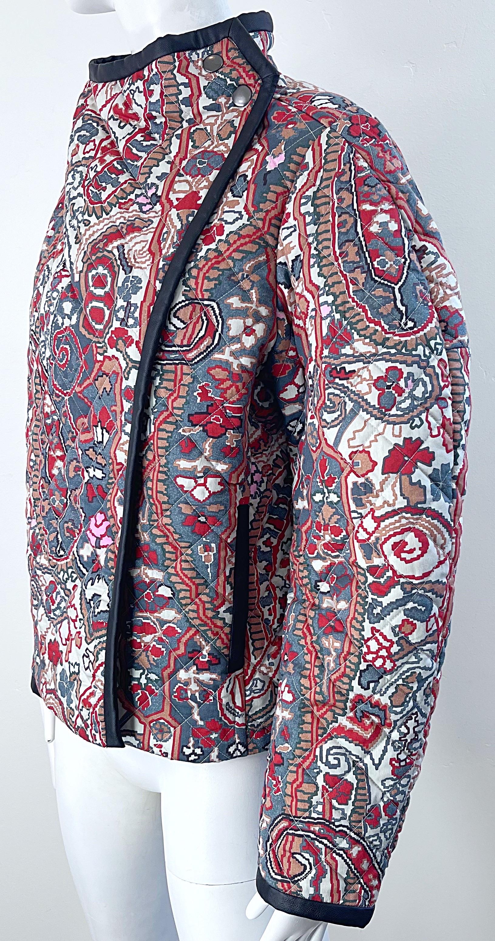 Isabel Marant Resort 2021 Jenolia Talla 38 / 6 - 8 Chaqueta biker de algodón con bufanda en venta 9