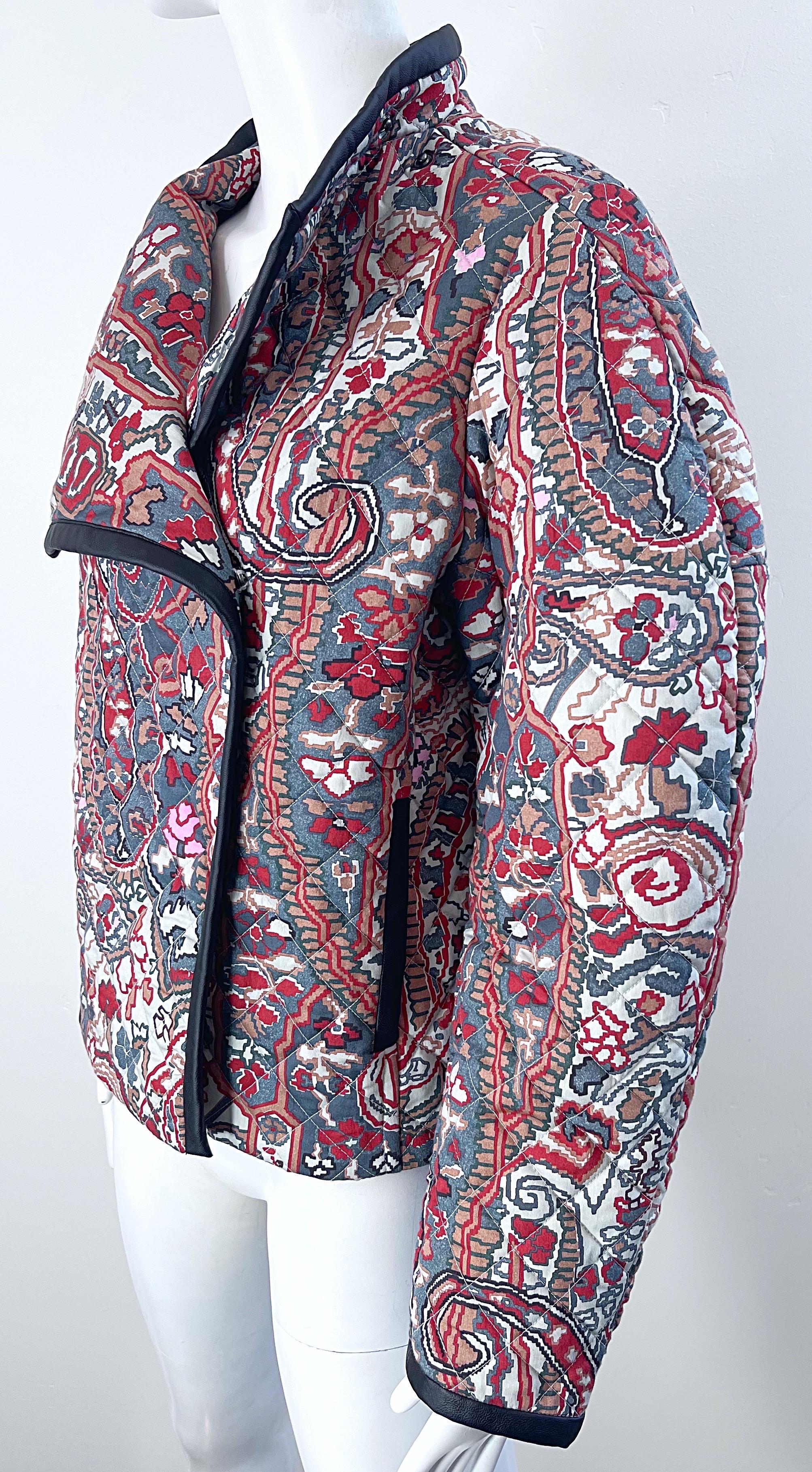 Isabel Marant Resort 2021 Jenolia Talla 38 / 6 - 8 Chaqueta biker de algodón con bufanda en venta 11
