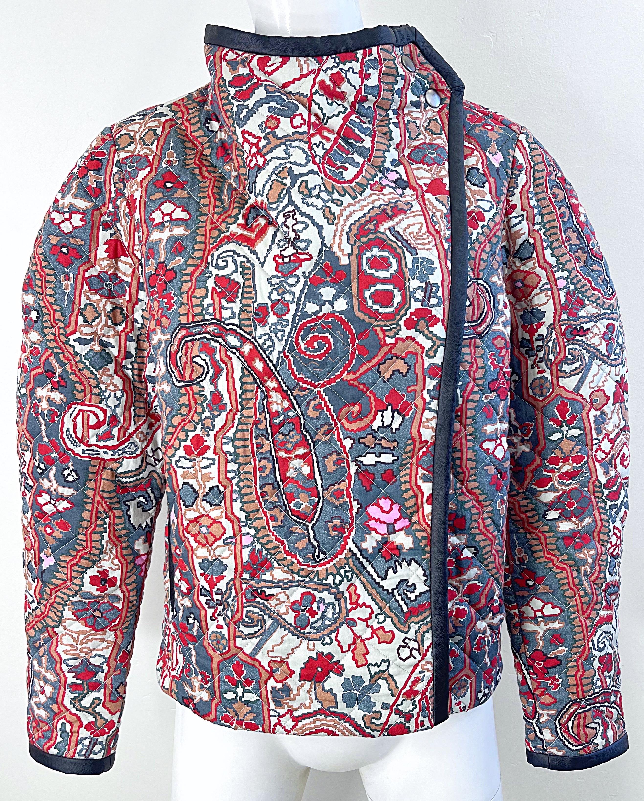 Isabel Marant Resort 2021 Jenolia Talla 38 / 6 - 8 Chaqueta biker de algodón con bufanda en venta 13