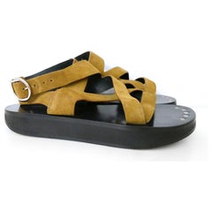 Isabel Marant Noelly - Sandali flatform in pelle scamosciata per donna, misura 37